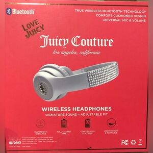 Juicy Couture love juicy white true wireless bluetooth cushioned headphones new‎